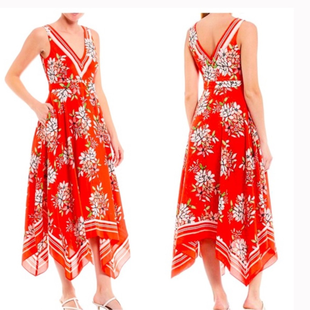 Vince Camuto Red Floral Dress